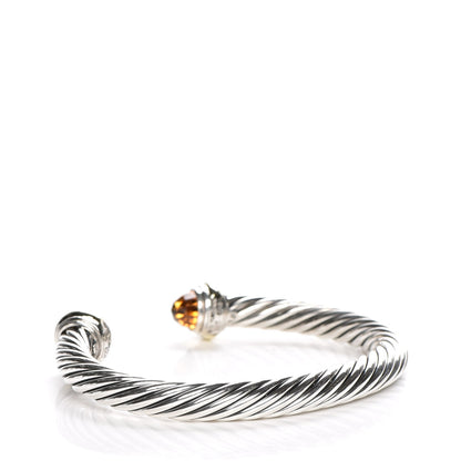 David Yurman Sterling Silver 14K Yellow Gold Citrine 7mm Cable Classics Bracelet 3 of 5