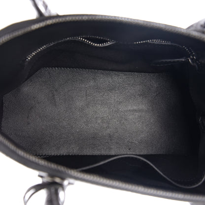 Balenciaga Metallic Calfskin Crocodile Embossed S Ville Top Handle Bag Grey 4 of 8