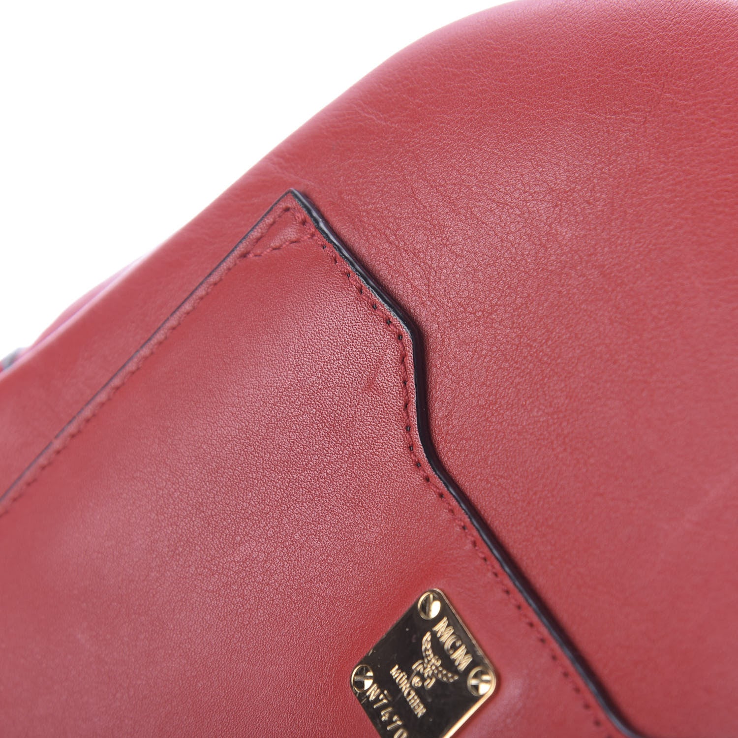 MCM Calfskin Mini Duchess Polke Studs Backpack Red 11 of 14