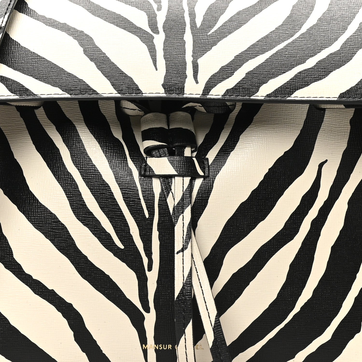 Mansur Gavriel Saffiano Zebra Print Mini Lady Bag Black White 7 of 9