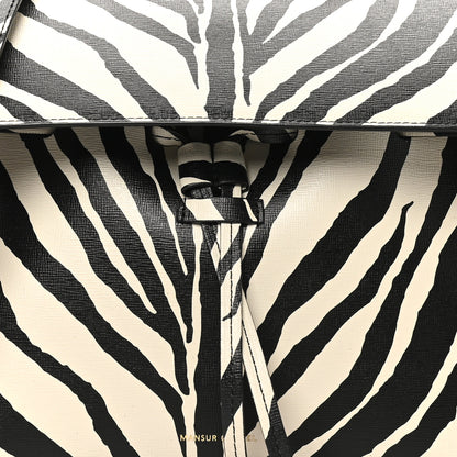 Mansur Gavriel Saffiano Zebra Print Mini Lady Bag Black White 7 of 9