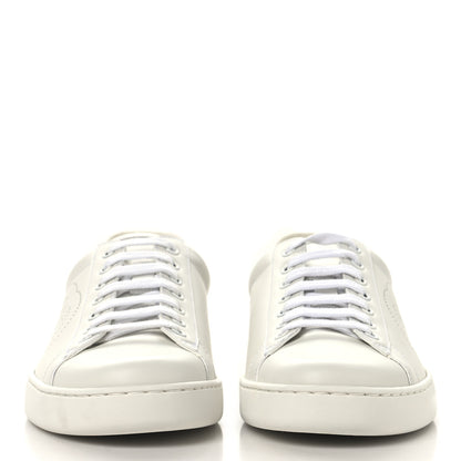 Gucci Calfskin Interlocking G Perforated Mens Ace Sneakers 8 White Grey Sky 3 of 10