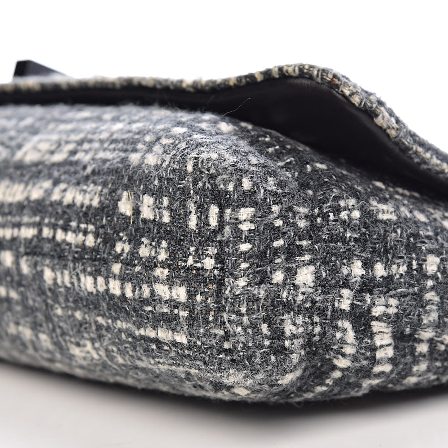 Tweed Clutch Black White