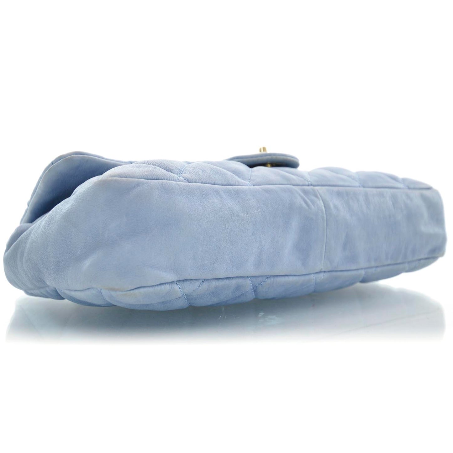 Distressed Lambskin Flap Blue