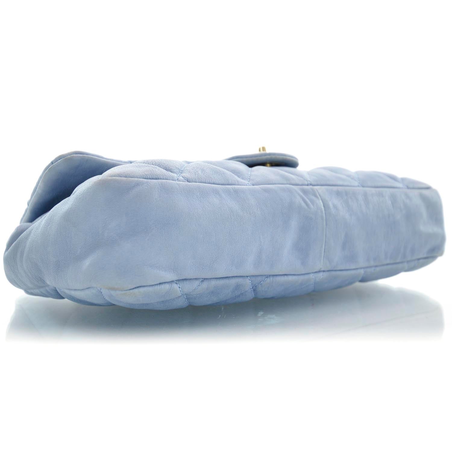 Chanel Distressed Lambskin Flap Blue 6 of 12