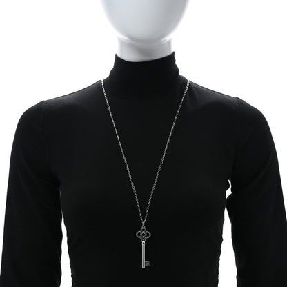 Tiffany Sterling Silver Large Crown Key Pendant Necklace 2 of 4