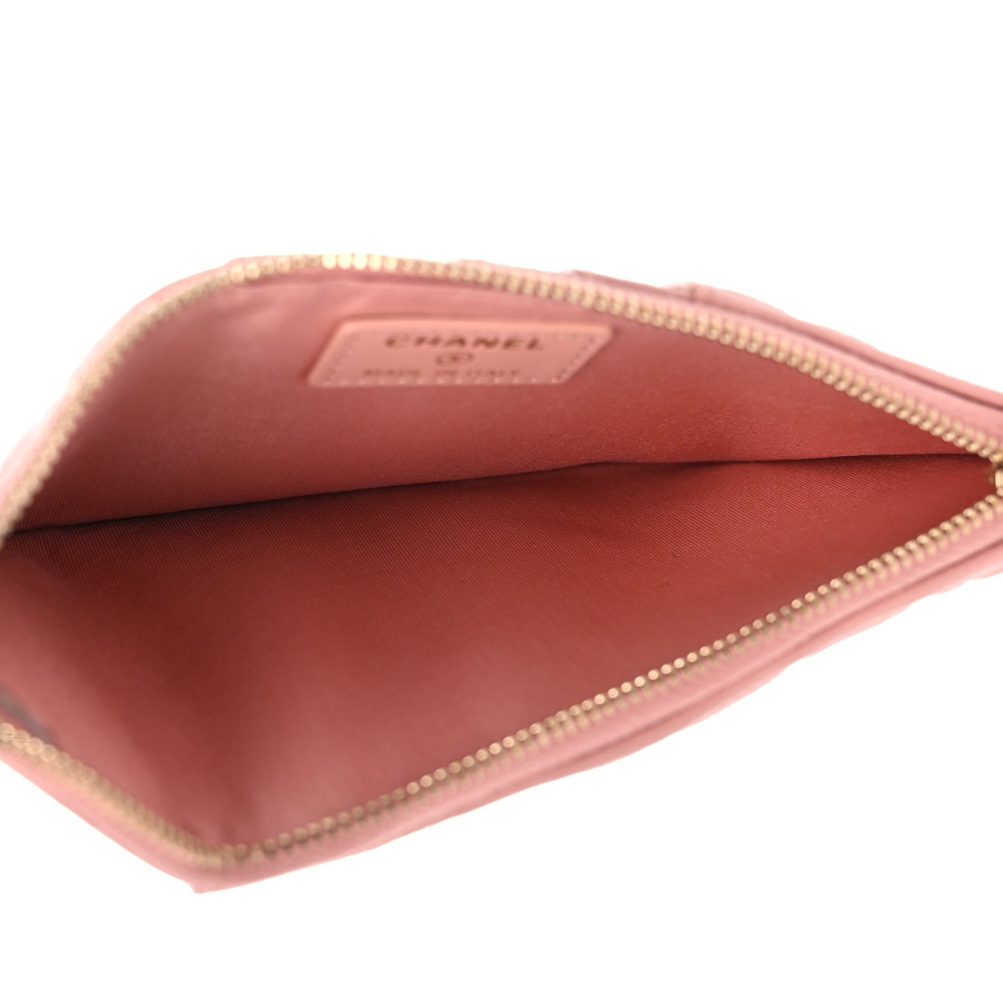 Caviar Camellia Embossed Classic Flat Wallet Pouch Pink