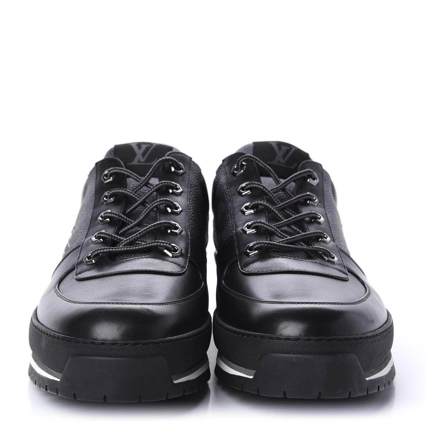 Calfskin Damier Graphite Harlem Sneakers 10 Black