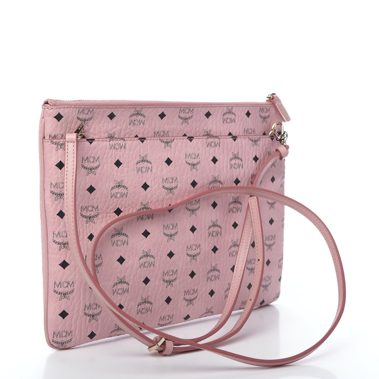 MCM Visetos Medium Crossbody Pouch Soft Pink 2 of 8