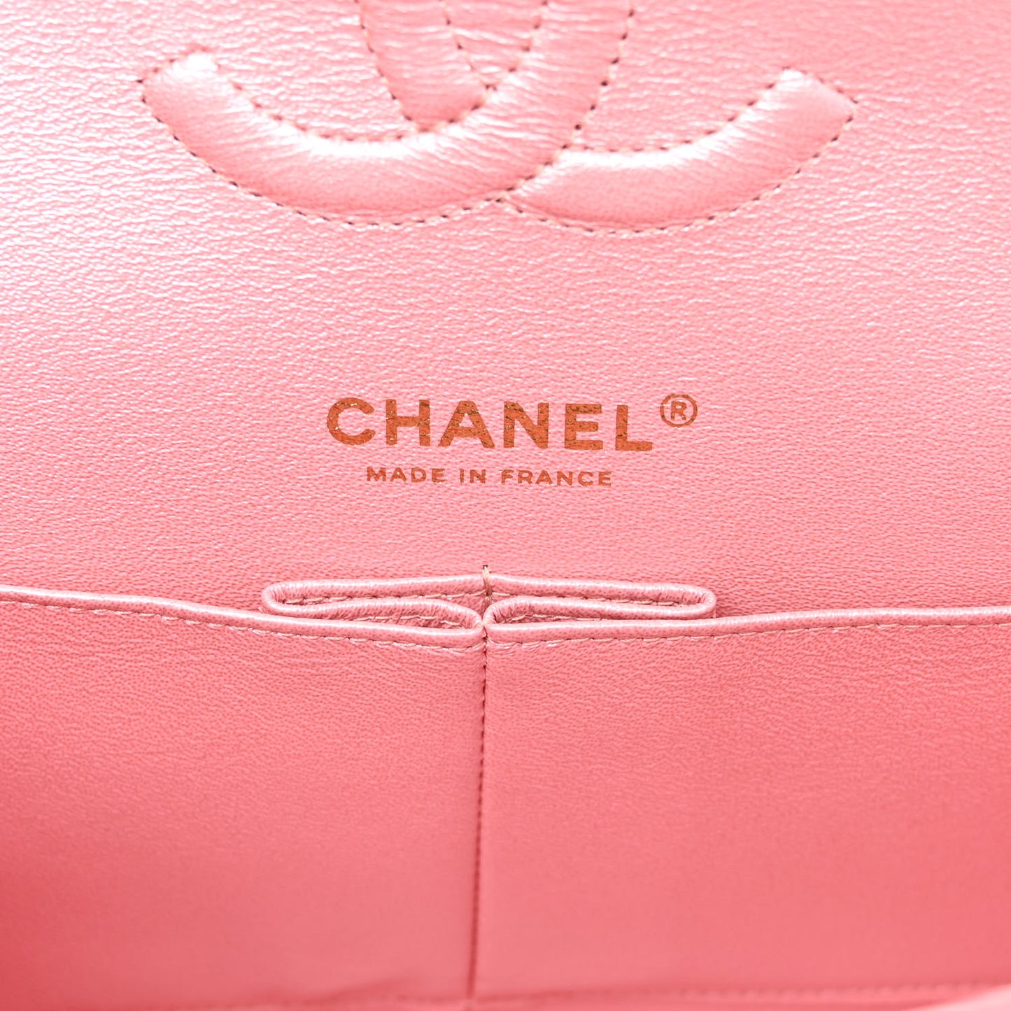 Iridescent Caviar Quilted Medium Double Flap Rose Pink