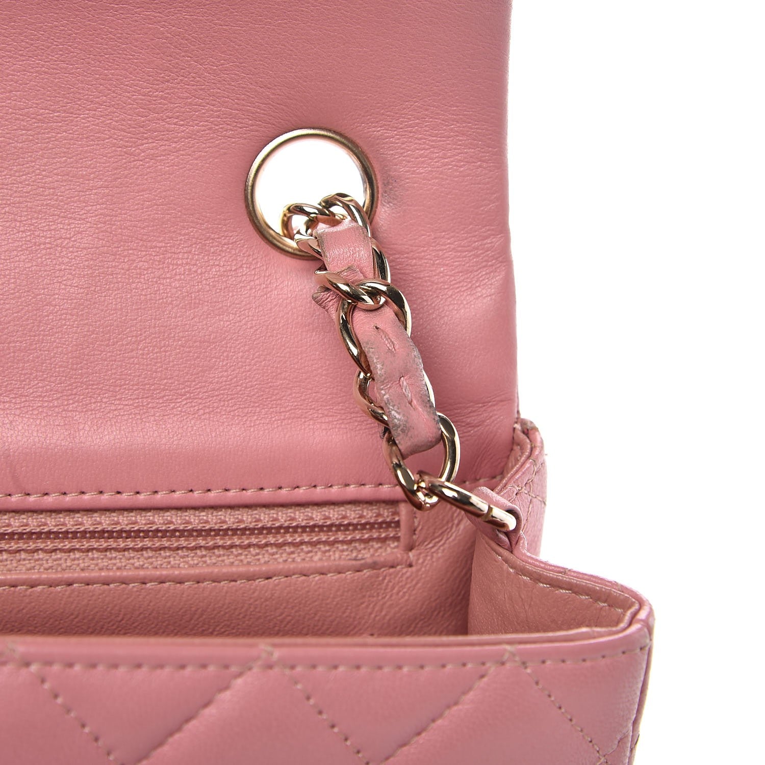 Chanel Lambskin Quilted Mini Rectangular Flap Pink 10 of 17