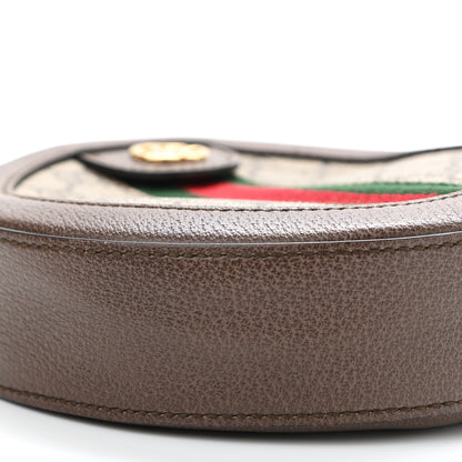 Gucci GG Supreme Monogram Web Mini Ophidia Round Shoulder Bag Brown 9 of 13
