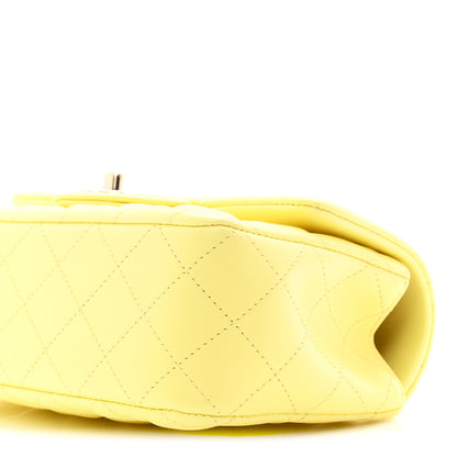 Chanel Lambskin Quilted Mini Chain Top Handle Rectangular Flap Light Yellow 10 of 10