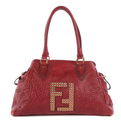 Fendi Distressed Lambskin Grommet Bag De Jour Rosso 1 of 9