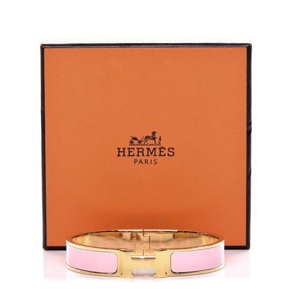 Hermes Enamel Narrow Clic Clac H Bracelet GM Rose Dragee 5 of 5