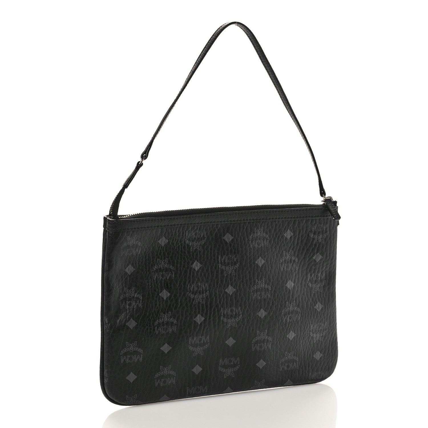 MCM Visetos Liz Shopper Tote Pouch Black 3 of 10