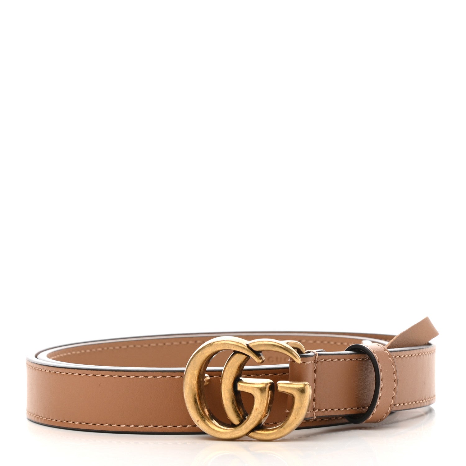 Gucci Moon Calfskin Double G 20mm Belt 75 30 Natural Tan 1 of 5