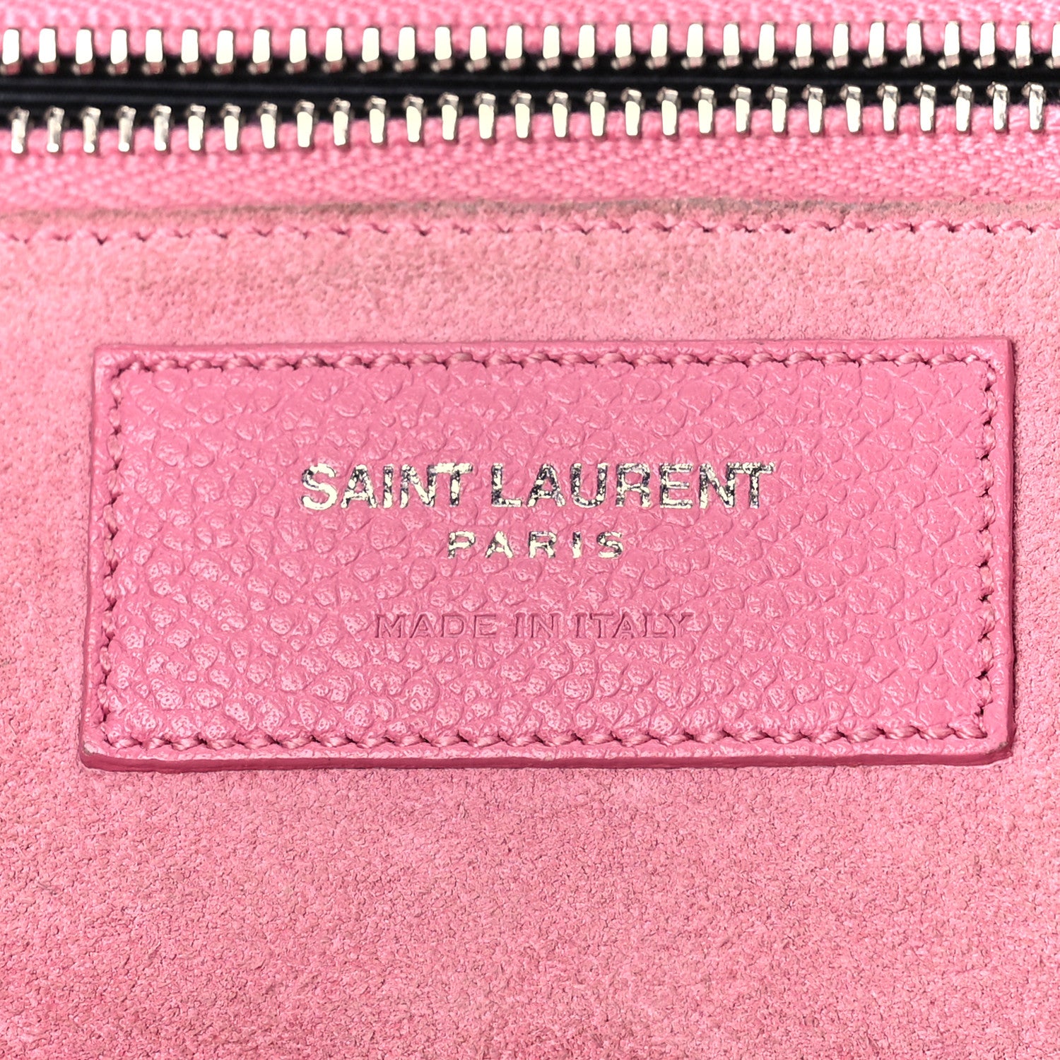 Saint Laurent Grained Calfskin Small Cabas Rive Gauche Rose Clair 6 of 20