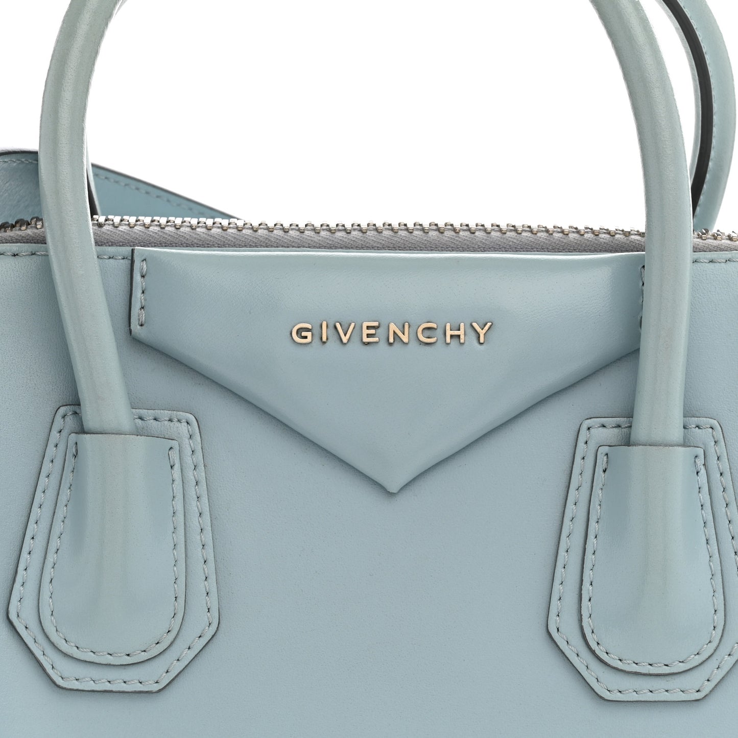 Shiny Lord Calfskin Small Antigona Light Blue