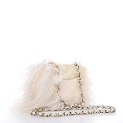 Chanel Lambskin Quilted Goat Fur Mini Tibet Square Flap White 3 of 8