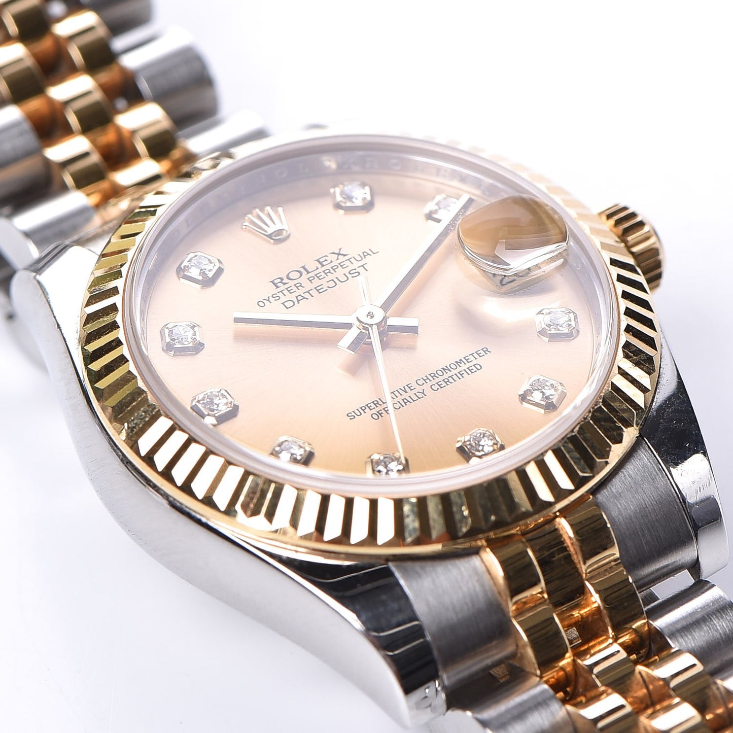 Stainless Steel 18K Yellow Gold Diamond 31mm Oyster Perpetual Datejust Watch Champagne 178273
