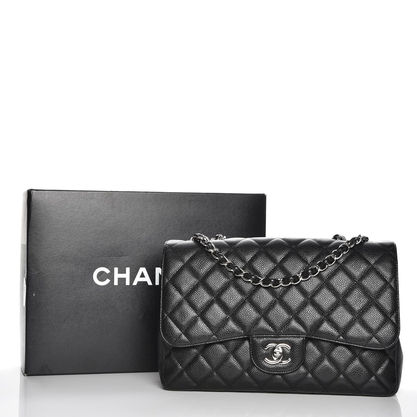 Caviar Quilted Jumbo Single Flap Black