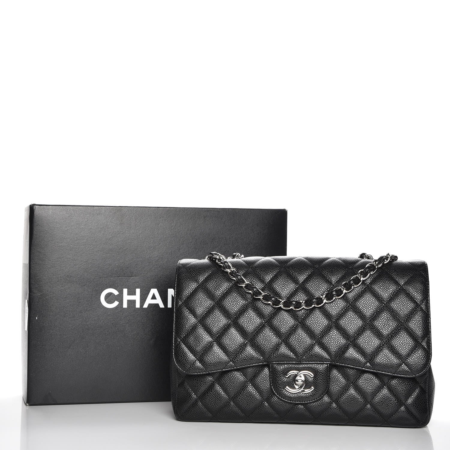 Chanel Caviar Quilted Jumbo Single Flap Black 8 of 8