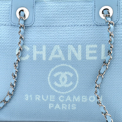 Chanel Mixed Fibers Small Deauville Tote Light Blue 8 of 10