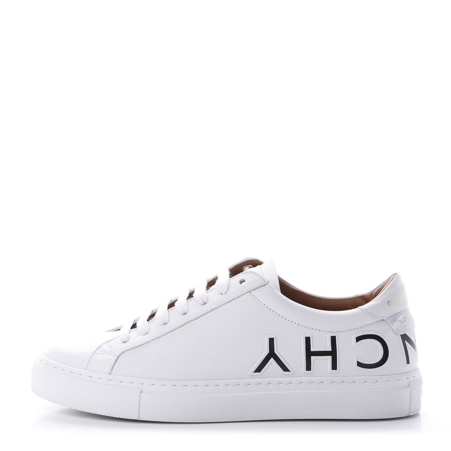 Calfskin Reverse Logo Womens Urban Street Sneakers 37 White