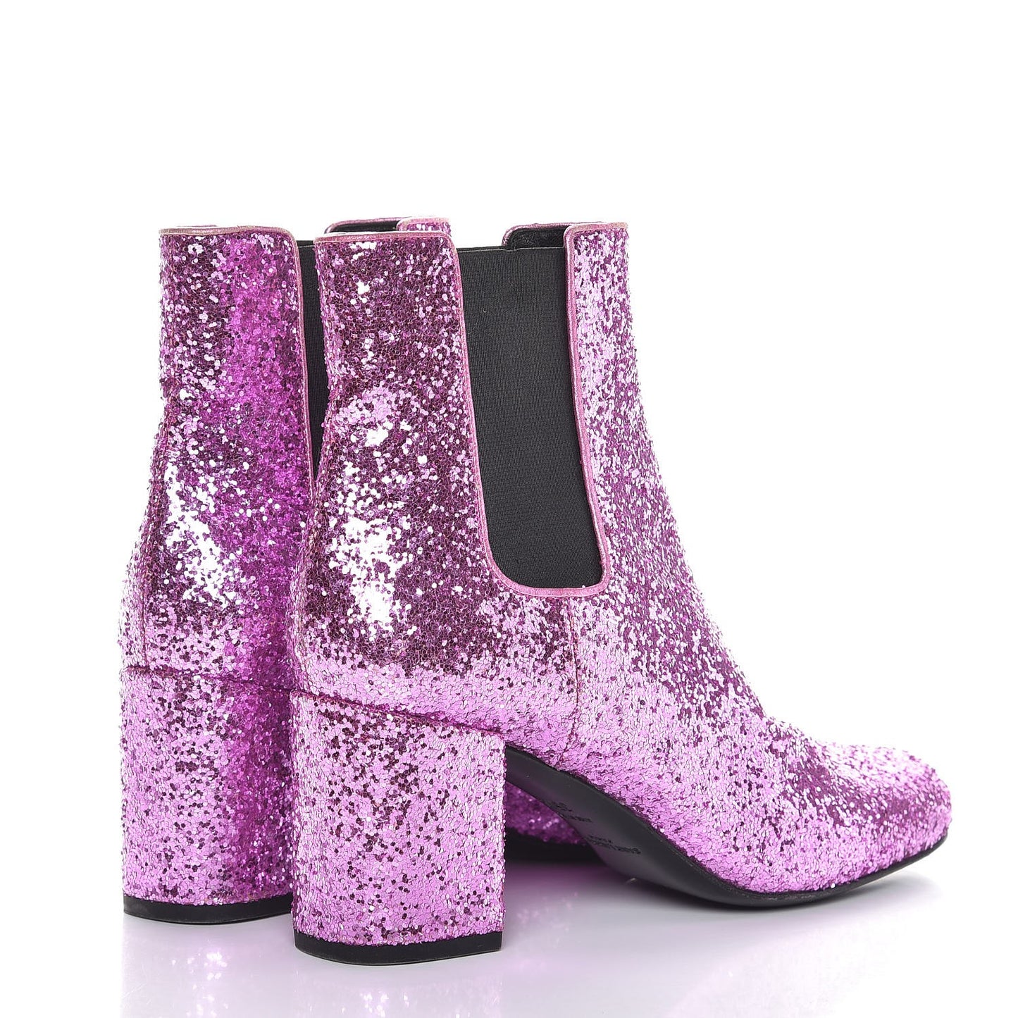 Metallic Glitter Calfskin Babies Chelsea 90 Ankle Boot 35.5 Pink
