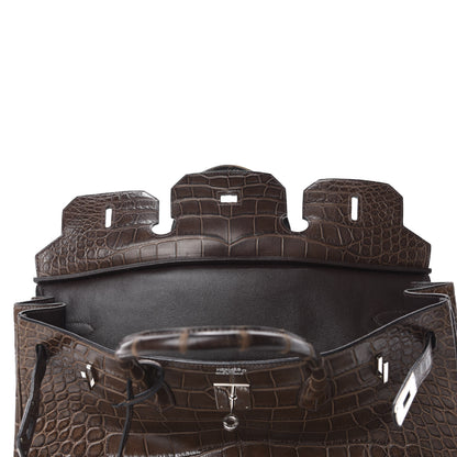 Hermes Matte Alligator Birkin 40 Chocolate 19 of 35