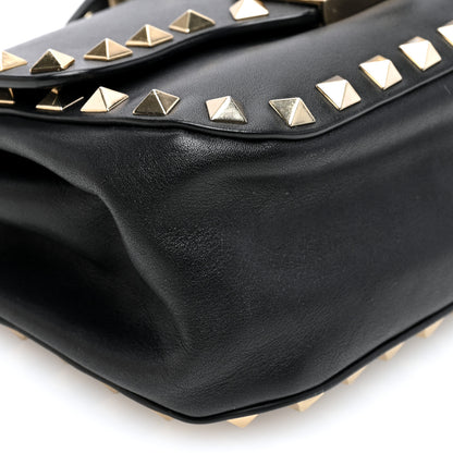 Valentino Garavani Vitello Mini Rockstud Flap Saddle Crossbody Bag Black 8 of 9