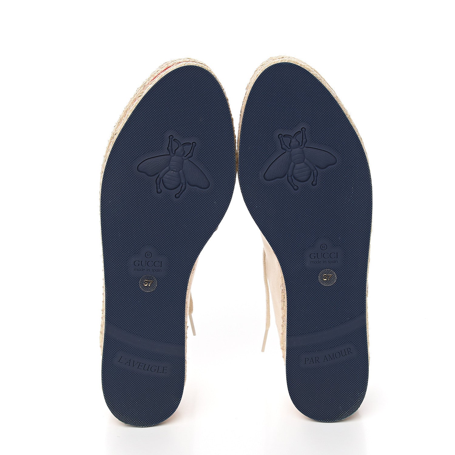 Gucci Canvas Logo Lace-Up Platform Espadrilles 37 Greggio Grege 5 of 9