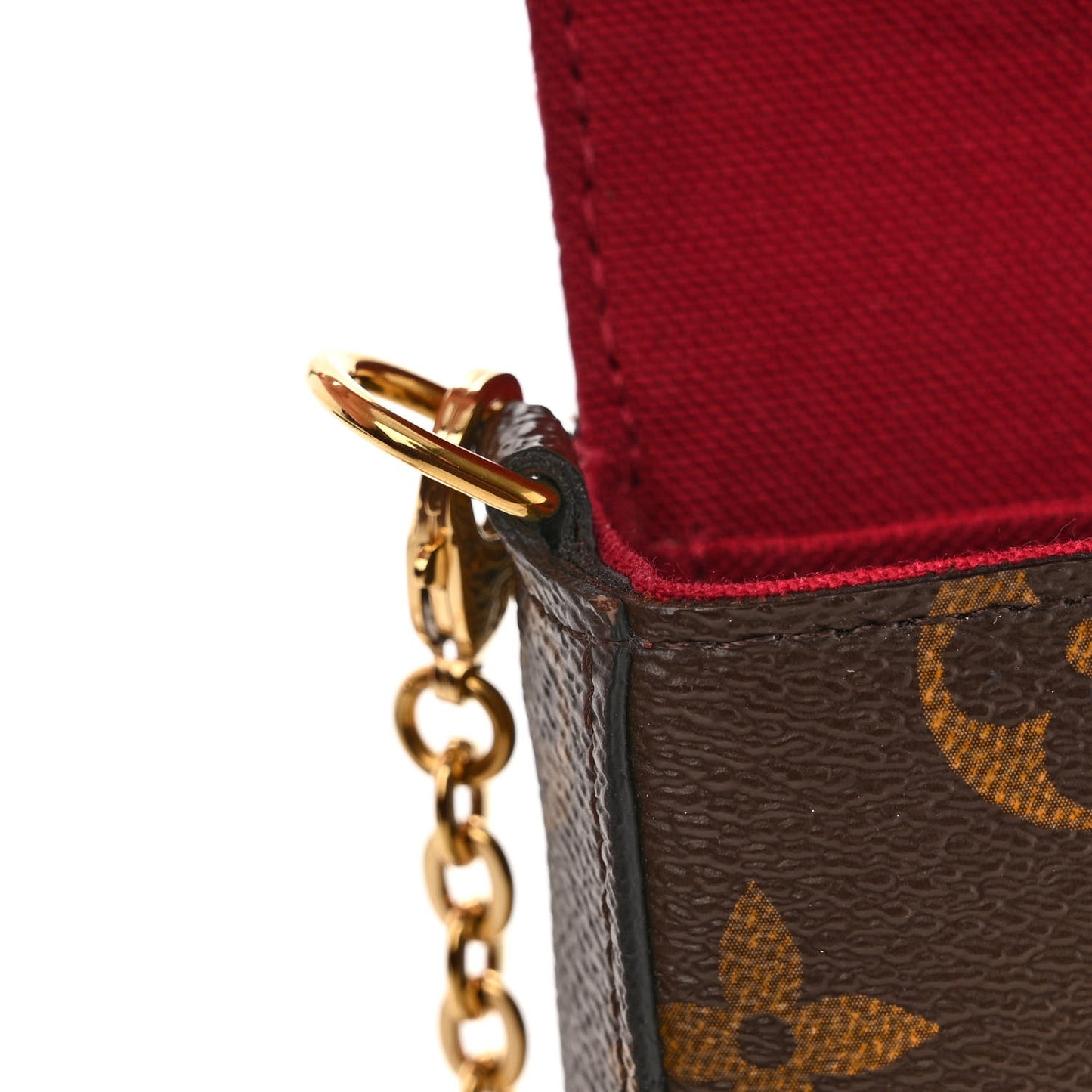 Monogram Pochette Felicie Chain Wallet Fuchsia