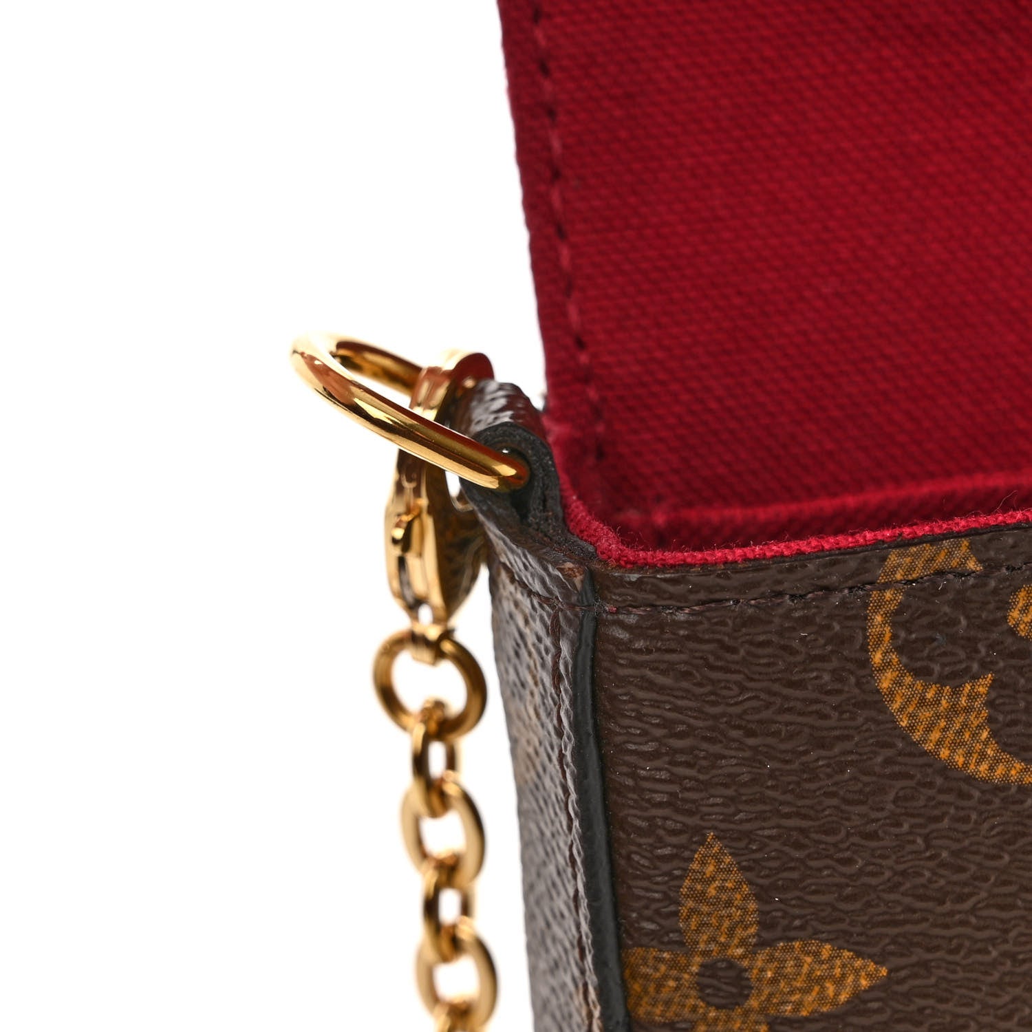 Louis Vuitton Monogram Pochette Felicie Chain Wallet Fuchsia 10 of 12