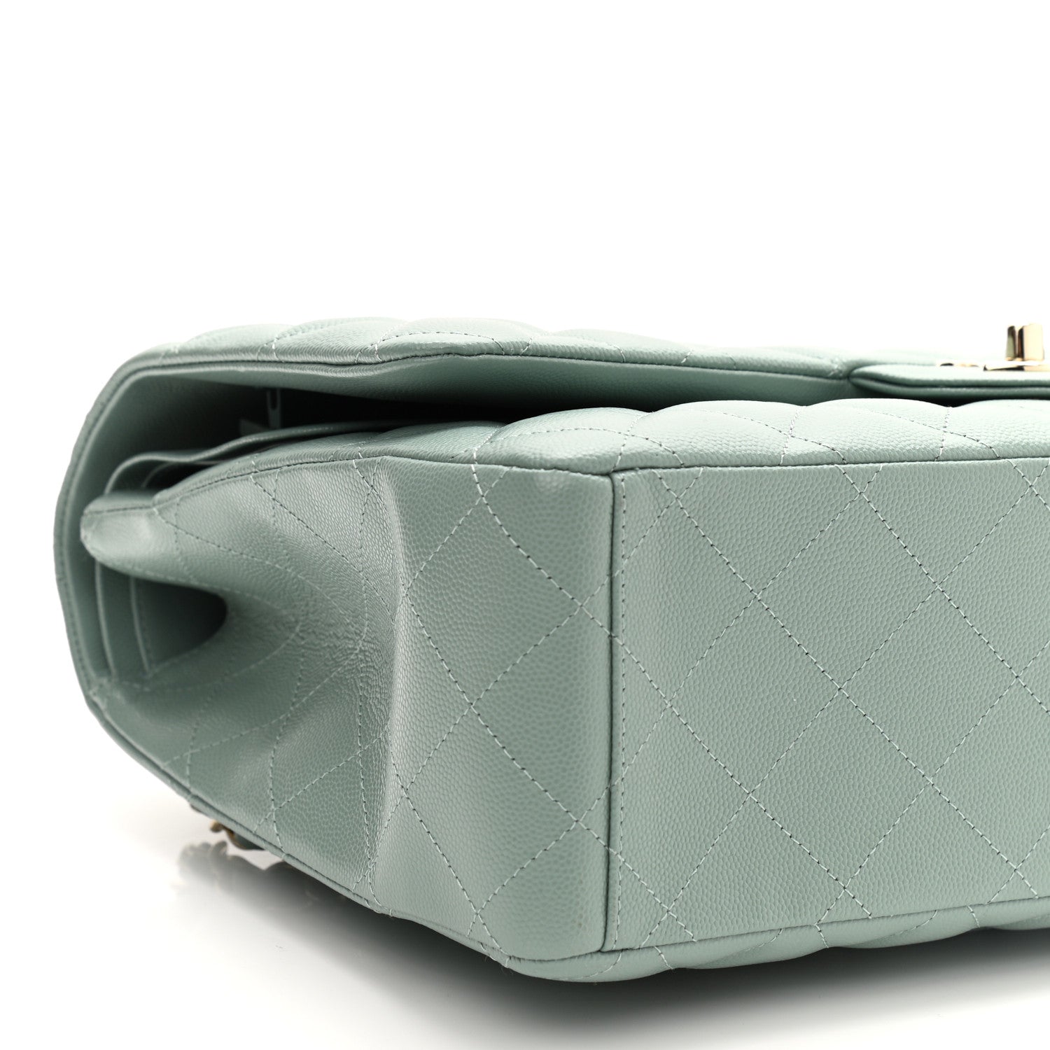 Chanel Caviar Quilted Maxi Double Flap Dark Green 8 of 9