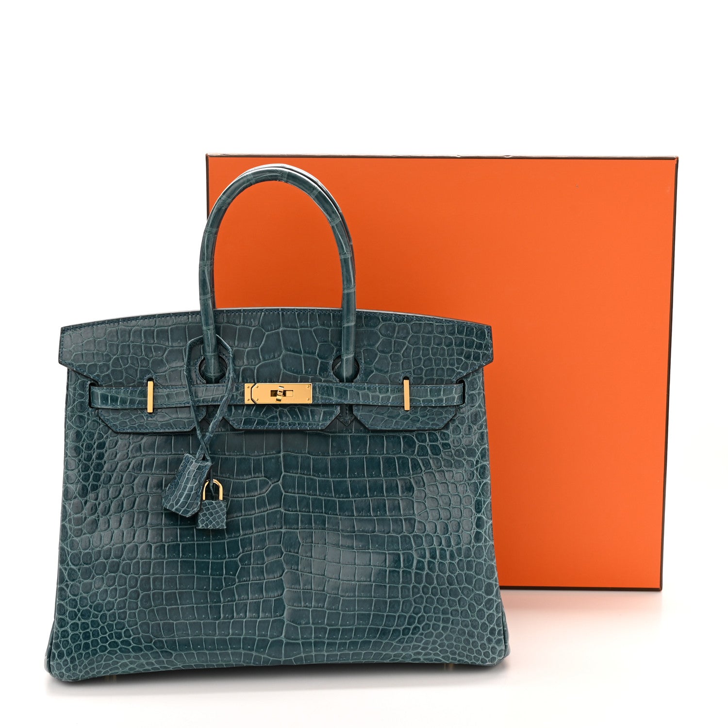 Hermes Shiny Porosus Crocodile Birkin 35 Colvert 13 of 13