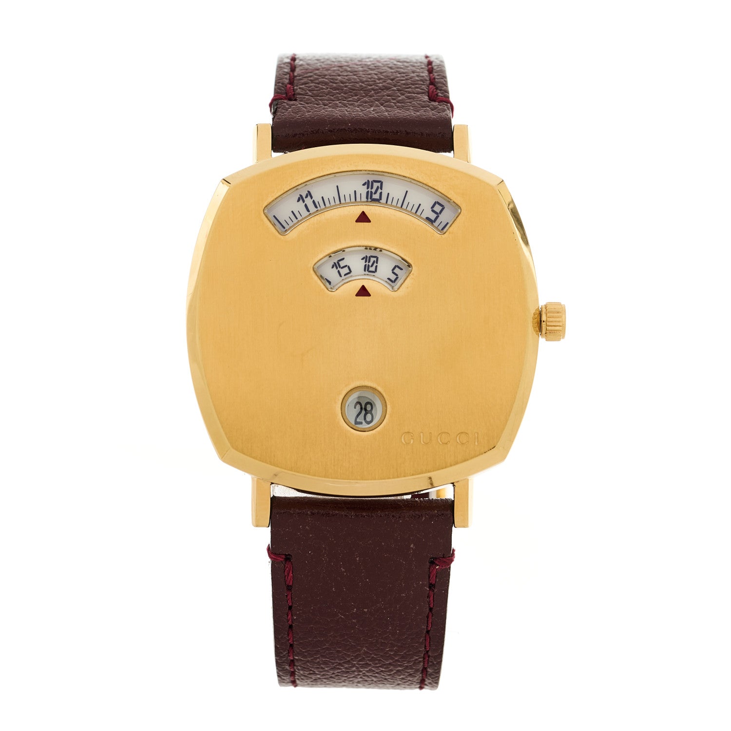 Gucci Stainless Steel Alligator 35mm Grip Quartz Watch Burgundy