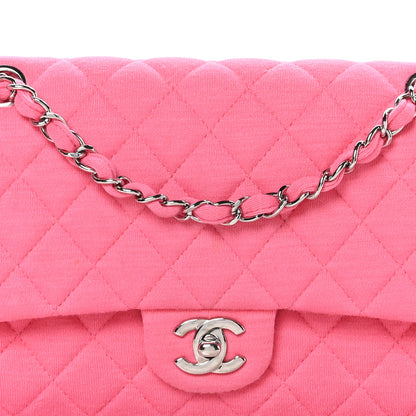 Chanel Jersey Quilted Medium Double Flap Dark Pink 8 of 10