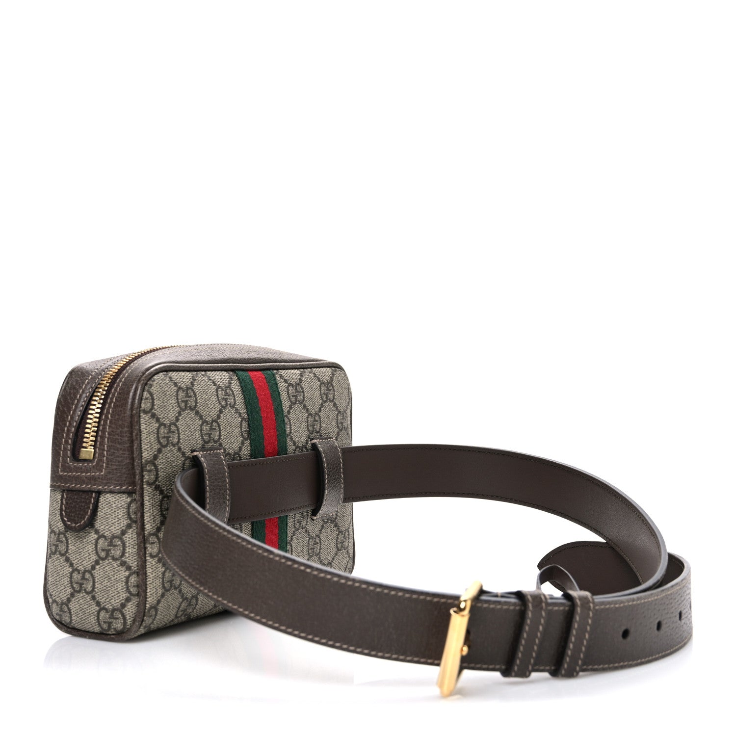 Gucci GG Supreme Monogram Web Small Ophidia Belt Bag 85 34 Dark Brown 3 of 11