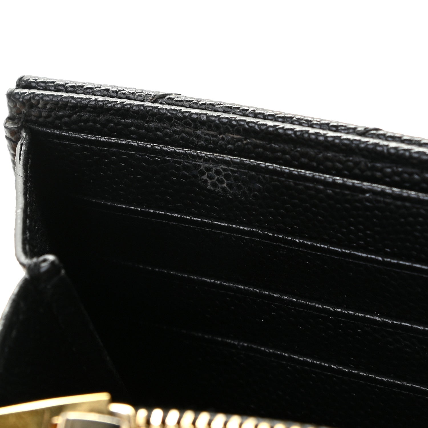 Saint Laurent Grain De Poudre Matelasse Chevron Monogram Flap Wallet Black 11 of 11