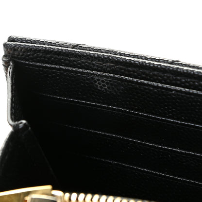 Saint Laurent Grain De Poudre Matelasse Chevron Monogram Flap Wallet Black 11 of 11