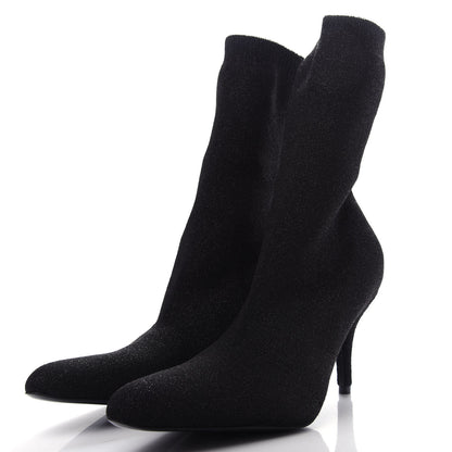 Balenciaga Knit Round Toe Knife Booties 36 Black 3 of 8