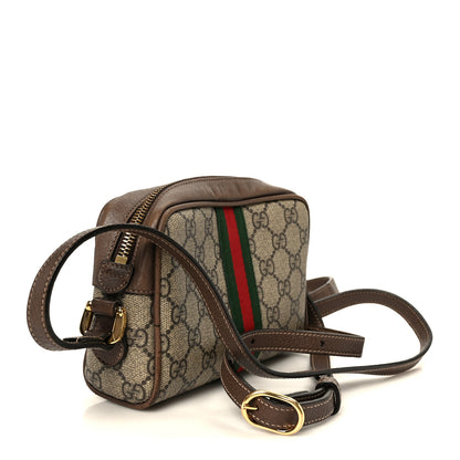 Gucci GG Supreme Monogram Web Mini Ophidia Shoulder Bag Brown 3 of 10