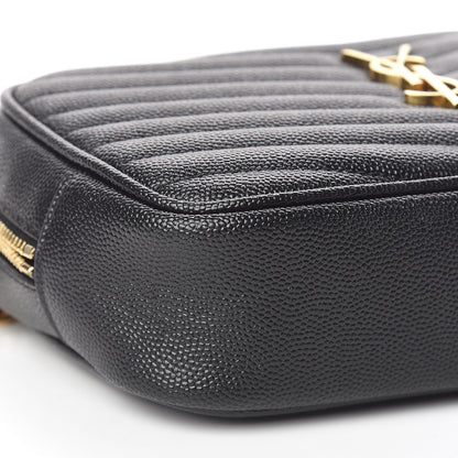 Saint Laurent Grain De Poudre Matelasse Monogram Mini Lou Camera Bag Black 8 of 10