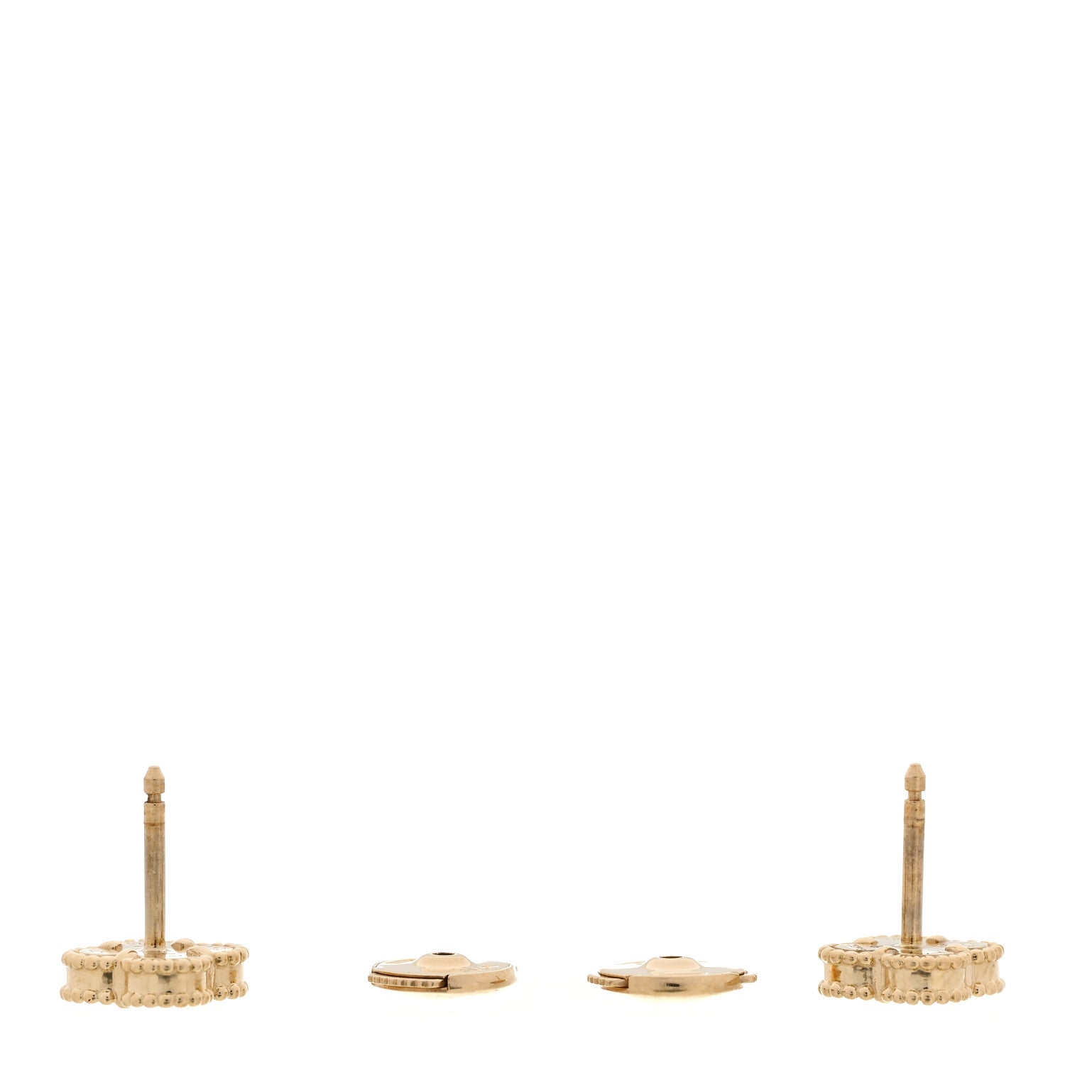 Van Cleef & Arpels 18K Yellow Gold Mother of Pearl Sweet Alhambra Earrings 3 of 5