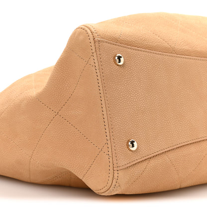 Chanel Grained Nubuck Calfskin Quilted Maxi Shopping Bag Beige 10 of 11