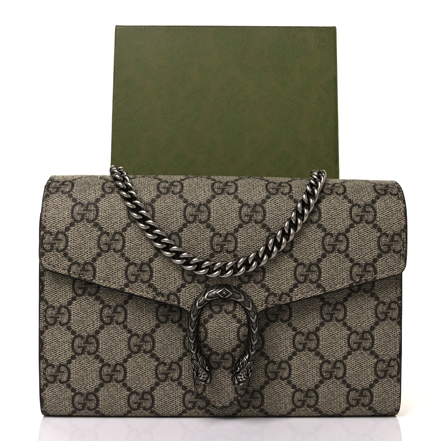 GG Supreme Monogram Mini Dionysus Chain Wallet Beige Taupe