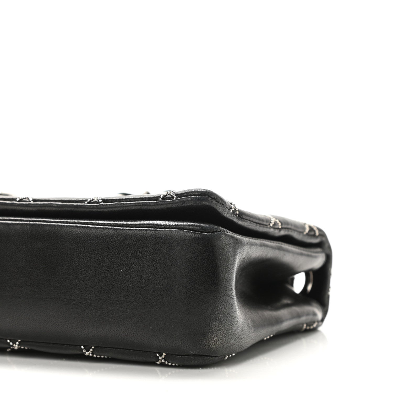 Chanel Lambskin Studded Medium Metal Beauty Flap Black 9 of 9
