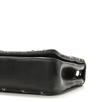 Chanel Lambskin Studded Medium Metal Beauty Flap Black 9 of 9